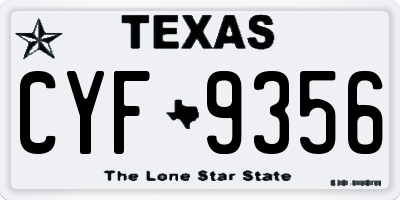TX license plate CYF9356