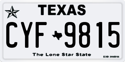 TX license plate CYF9815