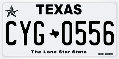 TX license plate CYG0556