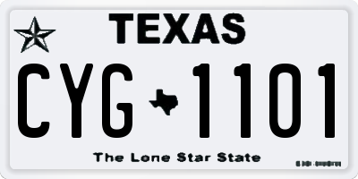 TX license plate CYG1101