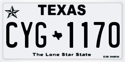 TX license plate CYG1170