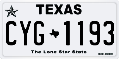 TX license plate CYG1193