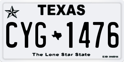 TX license plate CYG1476