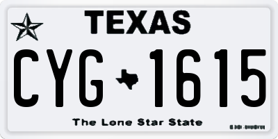 TX license plate CYG1615