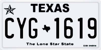 TX license plate CYG1619