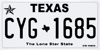 TX license plate CYG1685