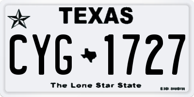 TX license plate CYG1727