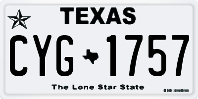 TX license plate CYG1757
