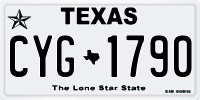 TX license plate CYG1790