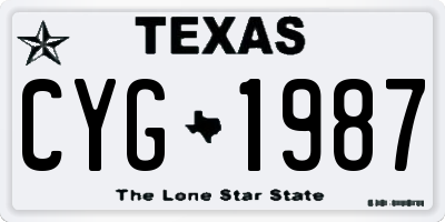 TX license plate CYG1987
