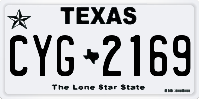 TX license plate CYG2169