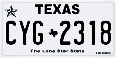 TX license plate CYG2318