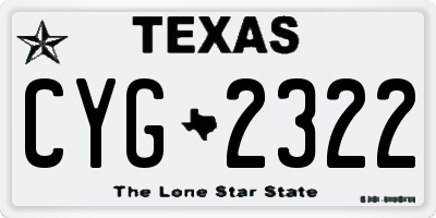 TX license plate CYG2322