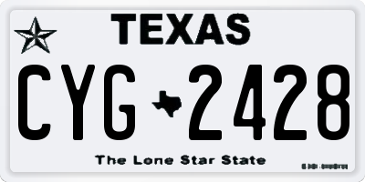 TX license plate CYG2428