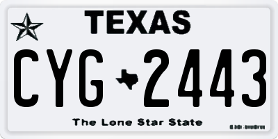 TX license plate CYG2443