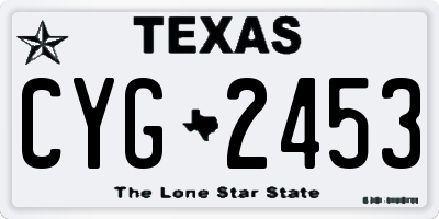 TX license plate CYG2453