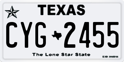 TX license plate CYG2455