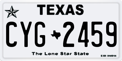 TX license plate CYG2459