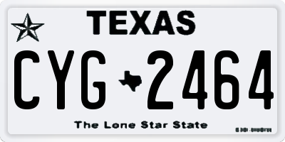 TX license plate CYG2464