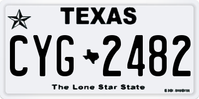 TX license plate CYG2482