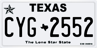 TX license plate CYG2552
