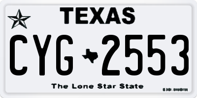 TX license plate CYG2553