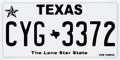 TX license plate CYG3372