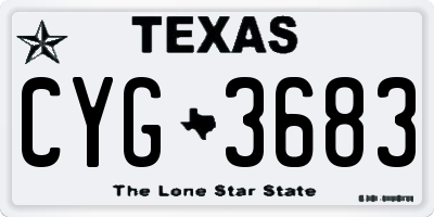 TX license plate CYG3683