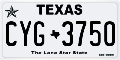 TX license plate CYG3750