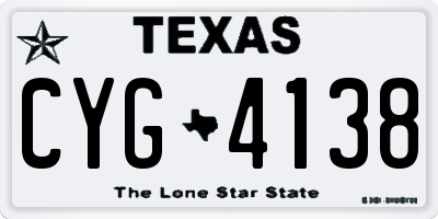TX license plate CYG4138