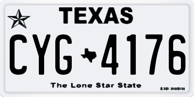 TX license plate CYG4176