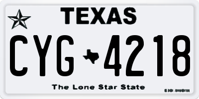 TX license plate CYG4218