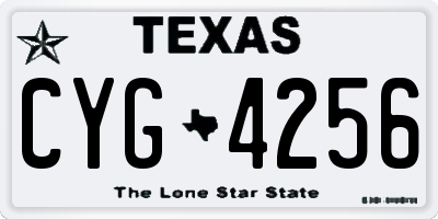 TX license plate CYG4256