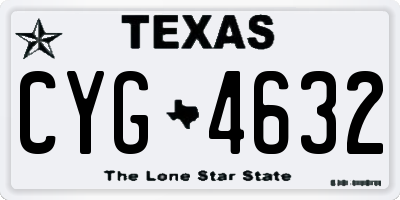 TX license plate CYG4632