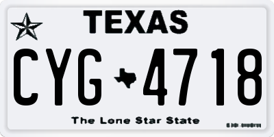 TX license plate CYG4718