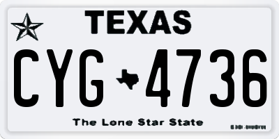 TX license plate CYG4736
