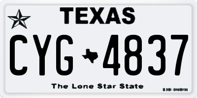 TX license plate CYG4837