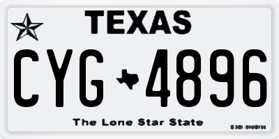TX license plate CYG4896