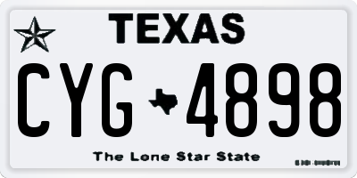 TX license plate CYG4898
