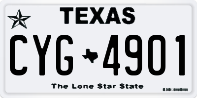 TX license plate CYG4901