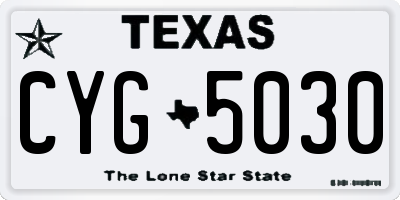 TX license plate CYG5030