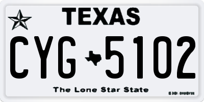 TX license plate CYG5102