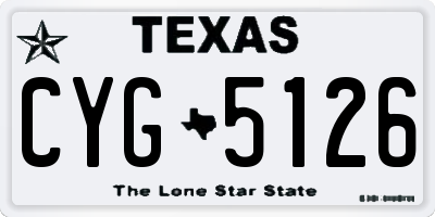 TX license plate CYG5126