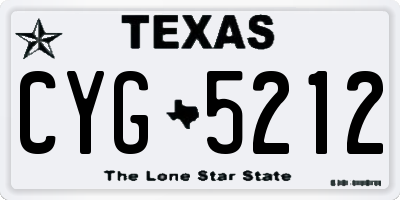 TX license plate CYG5212