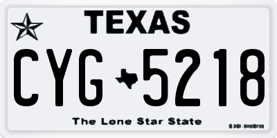 TX license plate CYG5218