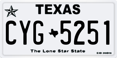 TX license plate CYG5251