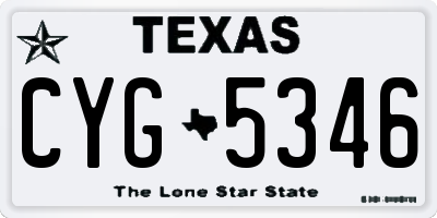 TX license plate CYG5346