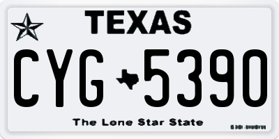 TX license plate CYG5390