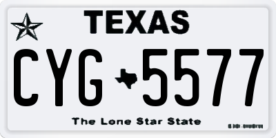 TX license plate CYG5577
