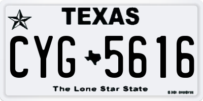 TX license plate CYG5616